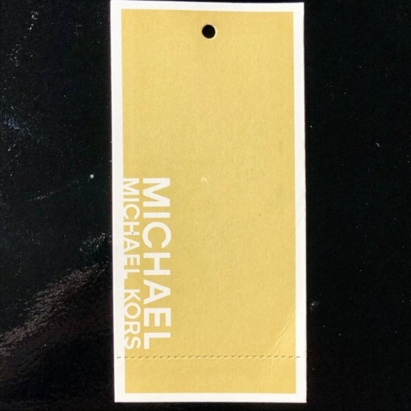 Michael Kors Black Leather Purse with Cream Leather Straps and Gold Buckles - Picture 13 of 14